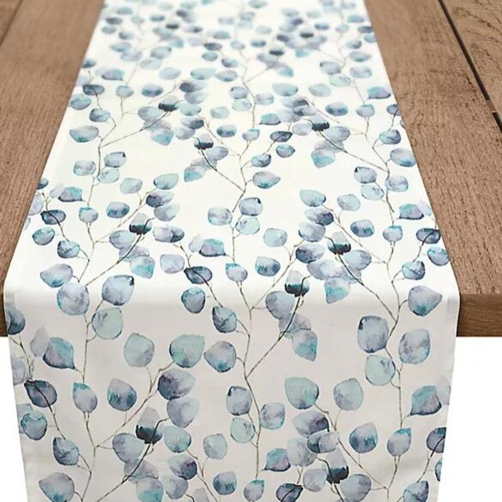 Designs Direct Eucalyptus 90-Inch Table Runner in Blue